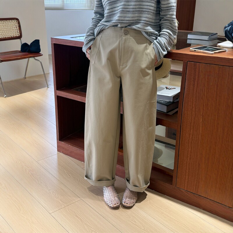欧洲站2026春季新款欧货时尚立体剪裁宽松显瘦直筒裤休闲奶奶裤女