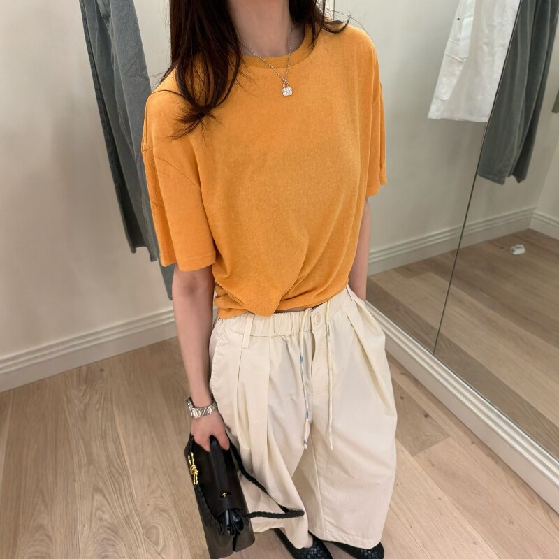 欧洲站2026早春新款时尚纯色圆领宽松百搭纯棉短袖T恤打底衫潮女