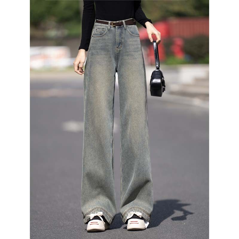阔腿牛仔裤女长裤2024春秋直筒裤
