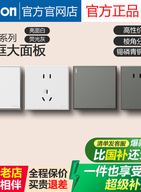 西蒙开关插座C55白色五孔灰色家用86墙壁暗装电源面板官方官网店