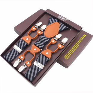 带男式 吊裤 休闲肩带老人胖人松紧防掉带 6夹背带男士 新款