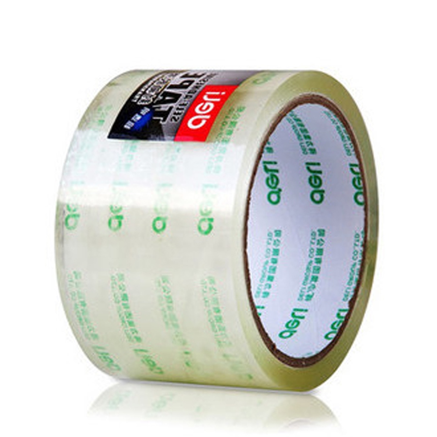 【4卷装】得力30247超市透明封箱胶带48mm*60y封箱胶带高透明塑料淘宝打包胶带