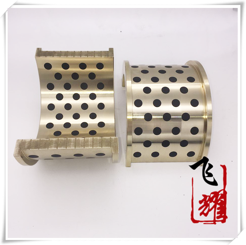 双法兰铜套无油轴承自润滑轴瓦石墨自润滑铜套轴瓦衬套加工 定做图片