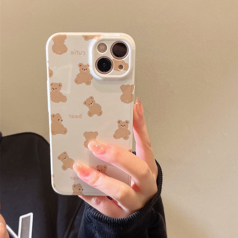 日韩卡通小熊适用iphone13/14promax苹果11手机壳12硅胶7/8plus全包x镜头xr防摔14pro亮面16软壳15Pro可爱女,3C数码配件,手机保护套/壳,淘宝优惠券,粉丝福利购,淘宝优惠卷