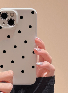 赵露思同款波点适用iPhone13ProMax苹果14手机壳16硅胶12全包13pro女11防摔15pro简约xr小众x新款678plus软壳