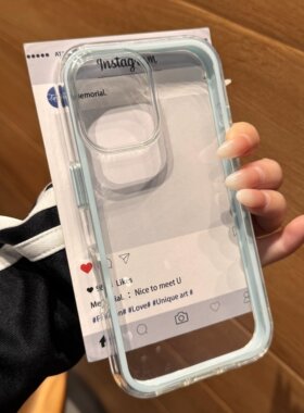 蓝色边框二合一双层防摔适用IQOOZ9 TURBO手机壳IQOO NEO9SPRO大孔NEO9/10透明6/7/8PRO简约U5亚克力U3外壳Z6