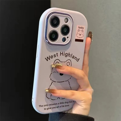 可爱呆萌西高地小狗K11适用OPPO Reno13/12手机壳7/8/9/10pro+全包Find X8/4/A2防摔A72/53硅胶6卡通A93S软壳