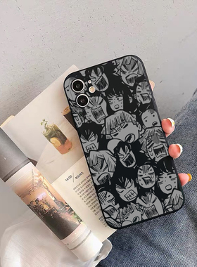 黑色头像红米k40/K50手机壳小米12/13/14/15全包note9/10pro防摔11T硅胶k60软壳k70直边civi3保护套k30s男女