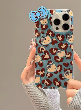 可爱豹纹HelloKitty适用K70至尊版小米14手机壳K60红米K50防摔TURBO3/NOTE13硅胶11卡通10S/12女Civi3/K40PRO