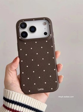 秋冬棕色波点适用civi5红米K90小米17/14手机壳K70新款K80至尊版K50皮纹NOTE13小众12简约11硅胶K60PRO软壳女
