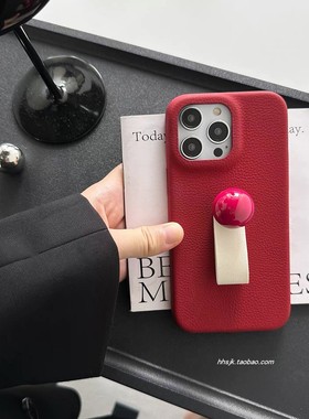 红色皮纹指环扣适用IQOOZ9 TURBO手机壳IQOO NEO9SPRO+硅胶NEO10/11全包6/7/8PRO简约15小众U5防摔13软壳女款