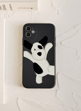 可爱黑色小狗适用v40华为荣耀90/70/80手机壳x10新款50Pro硅胶60se全包畅玩20磨砂x30防摔x40i卡通软壳9x男女
