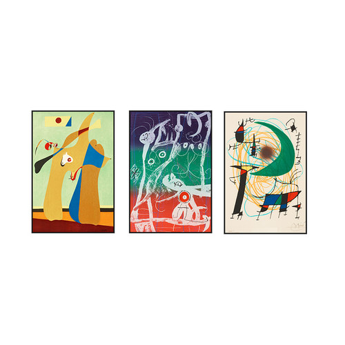 现代简约客厅装饰画北欧抽象艺术挂画沙发背景墙画卧室三联画壁画