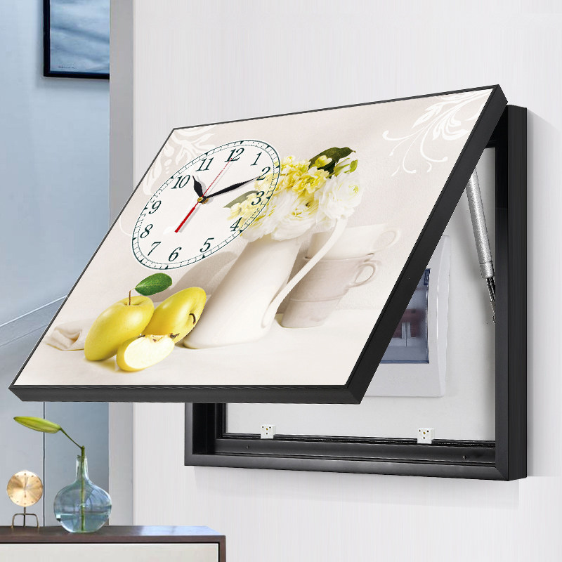 现代简约电表箱装饰画北欧创意钟表挂画免打孔液压配电箱挂钟壁画|ruв категории Домашний быт, декоративная живопись, без рамы картину настенные часы - от Buy2taobao.com для оказания профессиональной услуги покупки агента Taobao