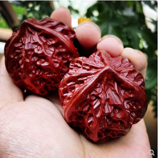 正品小叶紫檀木手球预防按摩健身球中老人保健核桃康复把玩训练球