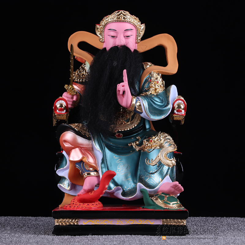 玄天上帝神像上帝公 甲上帝 真武大帝 玄武大帝神像香樟木雕神像