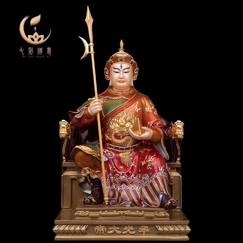 黄铜彩绘华光大帝神像三眼马王爷灵官马元帅马天君像体家用供奉
