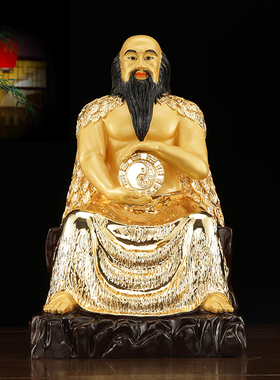 鎏金神像祖师伏羲大帝摆件新品