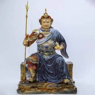 汉白玉五显华光大帝神像三眼马天君马王爷灵官家用供奉装饰摆件