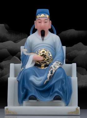 文昌帝君神像家用可以装饰桌面汉白玉精致中式禅意复古文曲星摆件