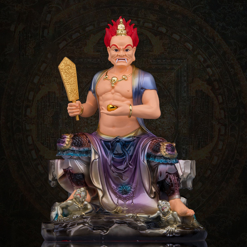 面然大士佛像面然鬼王神像大士爷面燃焰口鬼王树脂玉彩绘家用摆件