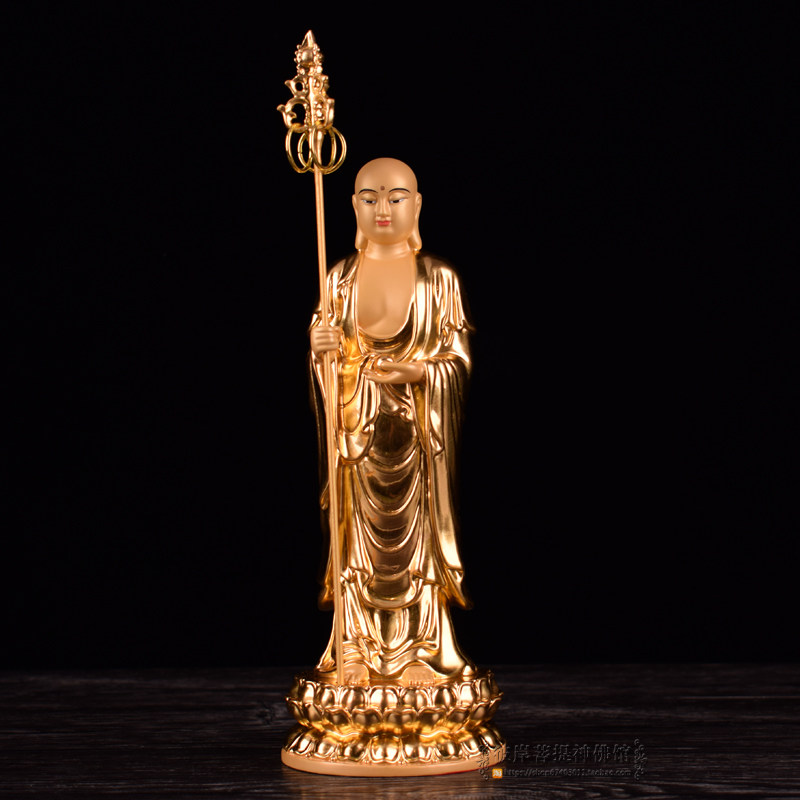 鎏金九华山地藏王菩萨佛像新品