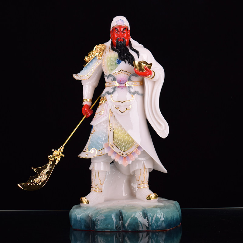 关公汉白玉武财神居家乔迁礼品