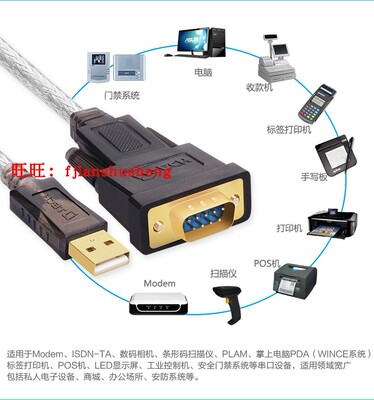 DTECH/帝特 USB转串口线1.8米长 电脑USB转串口9针线