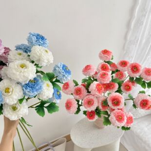 龙鲤牡丹仿真花芍药绢花餐桌客厅装饰摆件婚庆礼堂插花艺拍摄道具