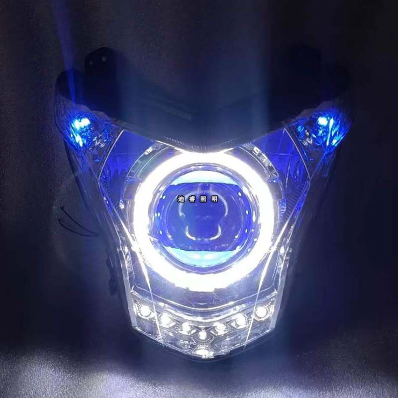 适用嘉陵新街火223JH200-8-JH150-8A大灯改装LED激光透镜天使眼