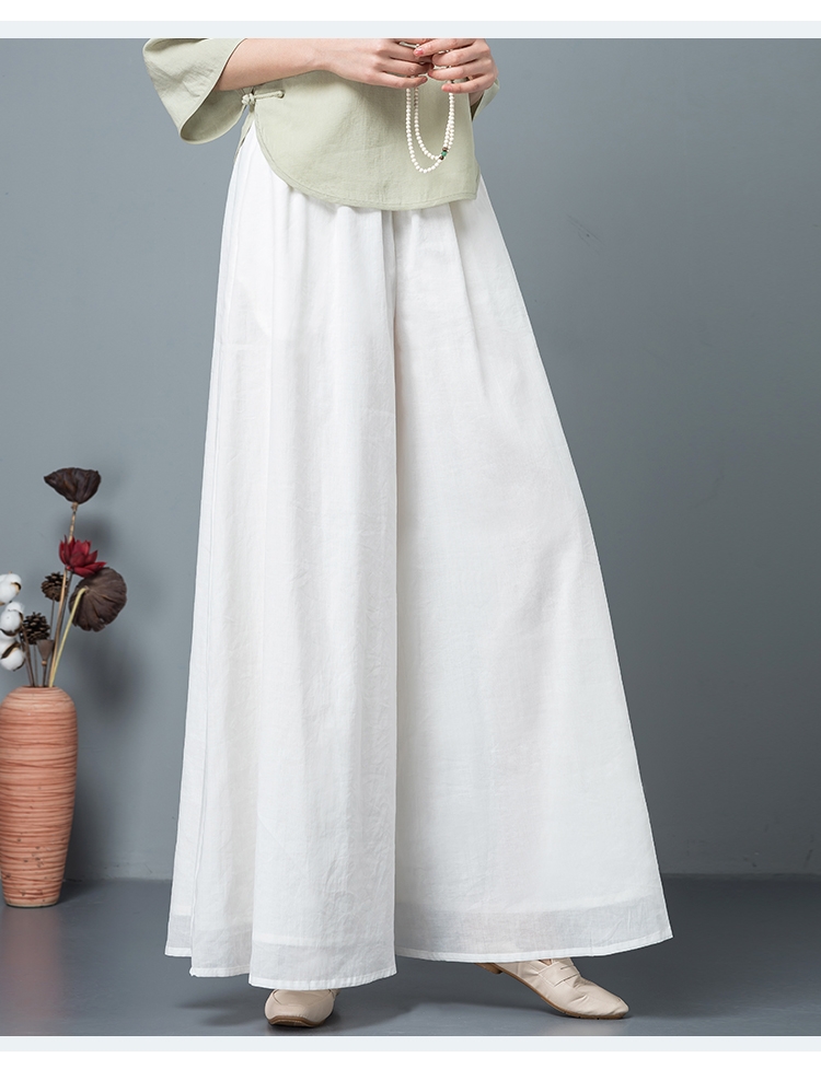 汉服衬裤夏季薄款白色长裤百搭阔腿裤禅意马面裙旗袍打底裤中国风