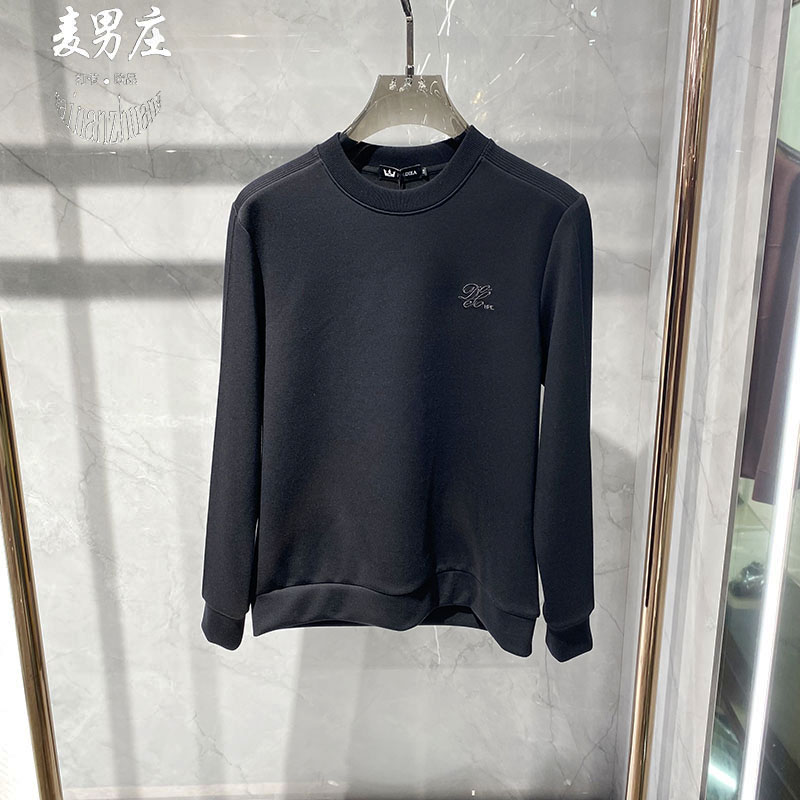欧潮男士26秋冬新款圆领套头刺绣简约百搭休闲长袖卫衣舒适轻奢韩