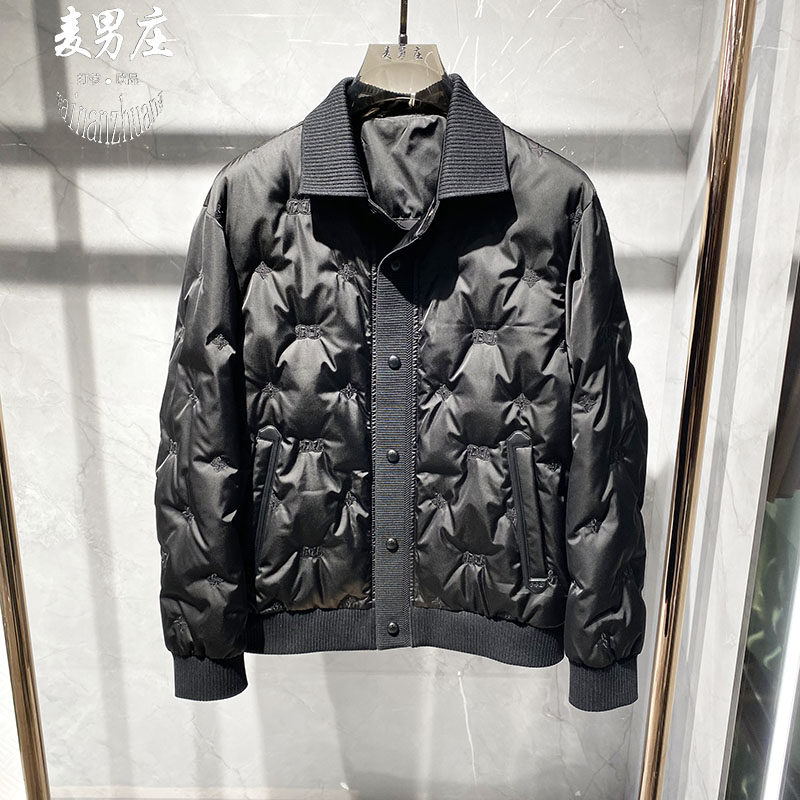 菱形长袖羽绒服外套时尚个性青年
