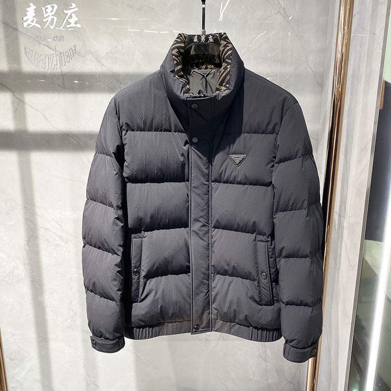 男士冬季立领可翻鸭绒羽绒夹克
