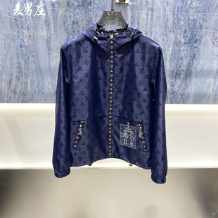 欧货潮流男士26春夏新款连帽字母休闲长袖夹克外套薄款轻奢个性爆