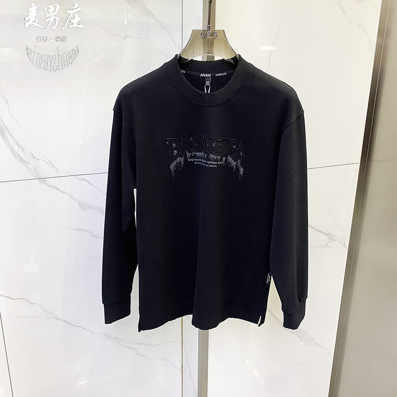 高端欧货男士冬季字母圆领卫衣
