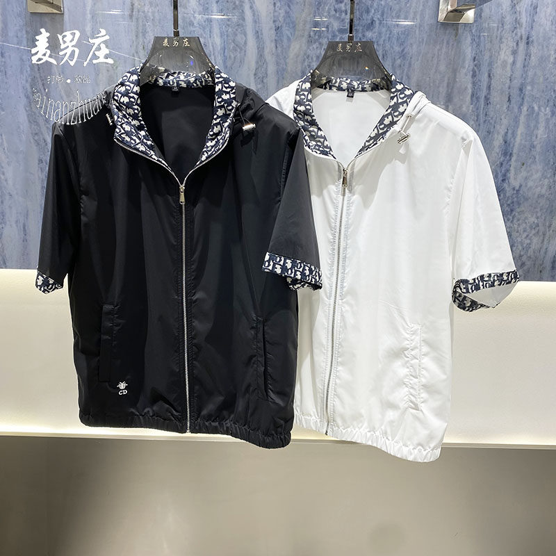 高端欧货男连帽拉链短袖POLO衫
