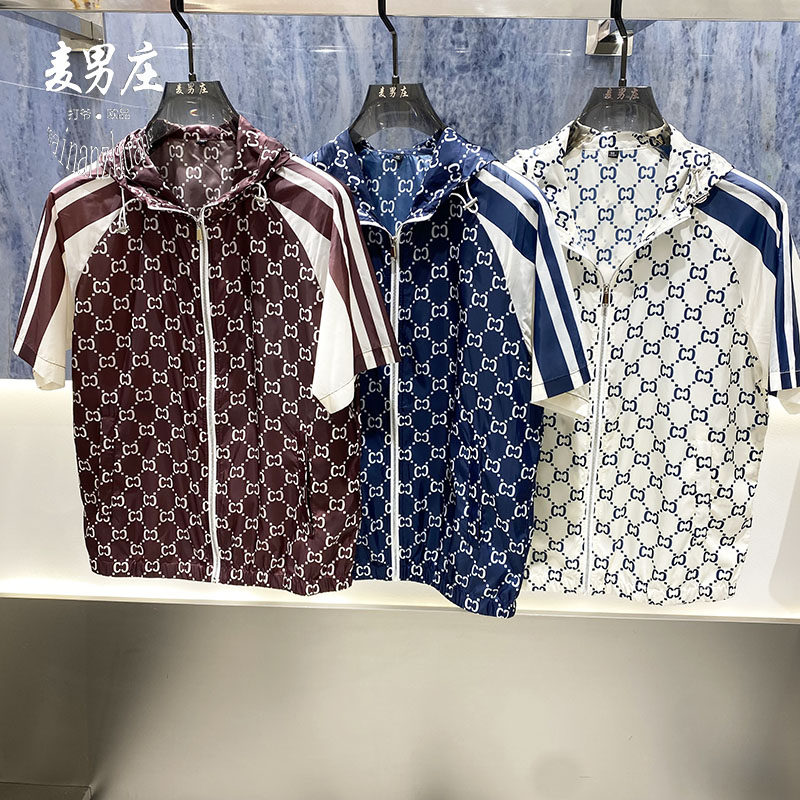 男士春夏连帽拉链短袖POLO衫