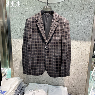 外套格子拼色网红街头爆 高端潮牌男士 25秋冬新款 个性 商务休闲西装