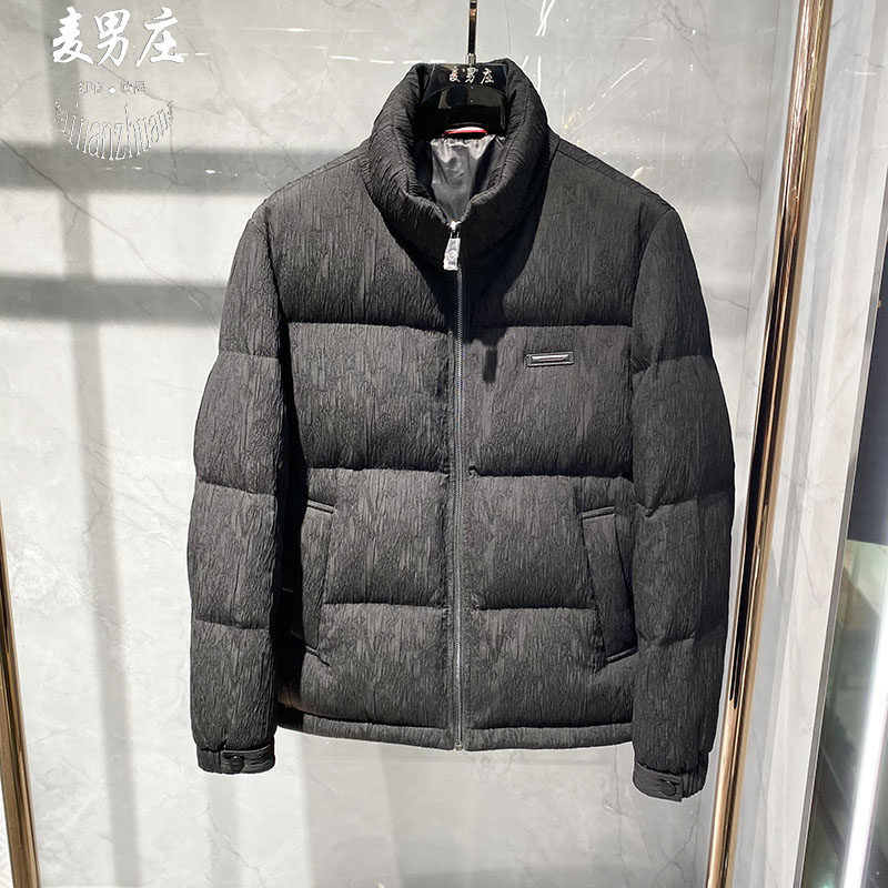 高端欧货男士冬季新款26立领可翻90白鸭绒夹克外套羽绒服百搭青年