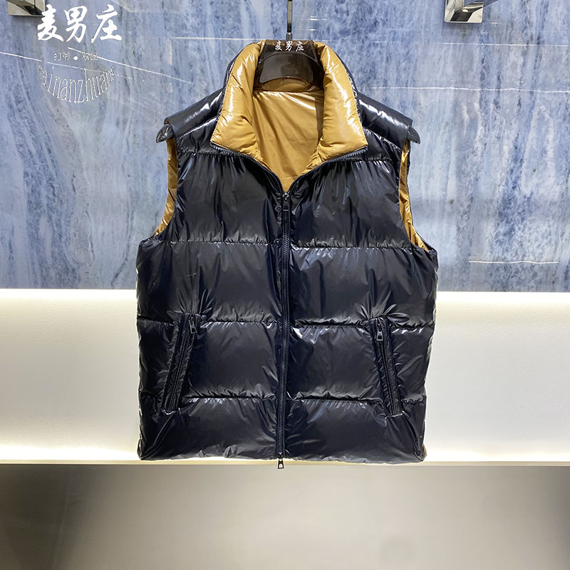 领亮面简约无袖羽绒马甲外套