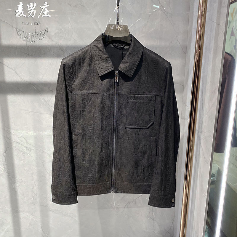 欧潮男士26秋冬新款休闲长袖翻领拉链夹克外套轻奢韩简约舒适很整