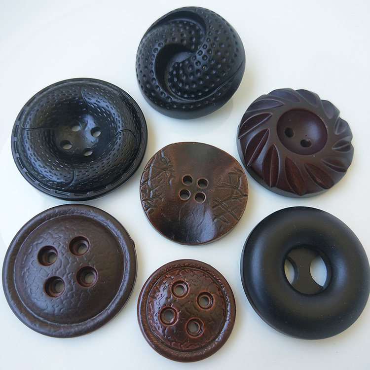 大号仿皮纽扣黑色咖啡色大衣风衣扣子男女士衣服钮扣DIY手缝扣