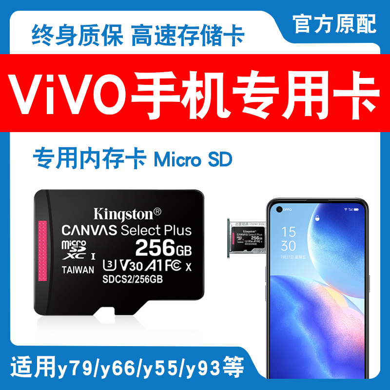 vivo手机内存卡256g专用高速sd储存y79y66Y67y55y53Y51y93y919s X50通用tf card 拓展t卡tf扩展Micro sd256GB 闪存卡/U盘/存储/移动硬盘 闪存卡 原图主图