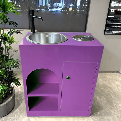 不锈钢洗手盆落地式洗漱台柜定制