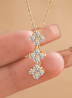 S925银一式两戴四叶草项链韩国女爱心时尚情人节小众锁骨纯银项链