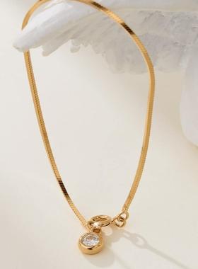 莫桑钻925银蛇骨链锁骨链