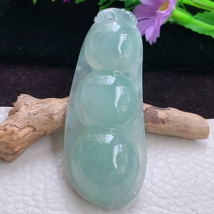 玉坠毛衣坠 13.6缅甸翡翠精雕冰晴饱满大平安豆 zzx实拍68.6 27.2