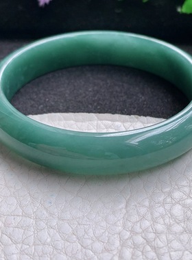 nr自然光56*12*6.5平安镯 危料翡翠a货玉手镯蓝绿宽边玉手环正圈