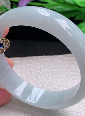 js大气款58*15.6*7.2轮胎镯天然缅甸翡翠a货手镯白月光正圈玉镯子